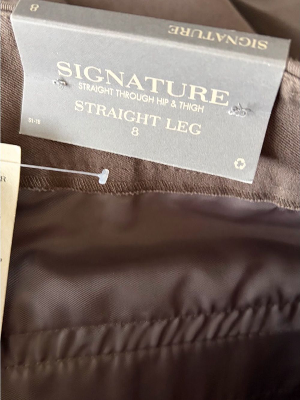NWT Ann Taylor brown Signature Straight Leg pants, size 8. - Picture 5 of 8